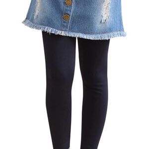 Denim skirt and Black Leggings